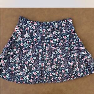 O'Neill Navy Floral Skater Skirt